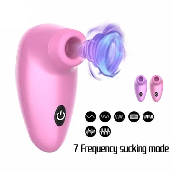 7 modul Suge Sfarcul Fraier Vibrator Pentru femeie Clitoridian Orală Stimulator pentru Femei Jucării Pentru adulți vagin masturbator Sex Magazin de culoare roz