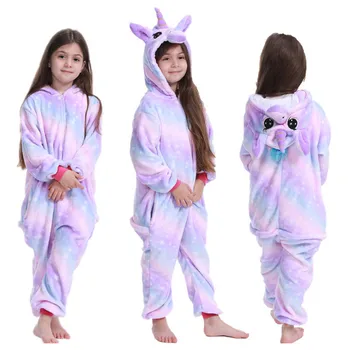 Curcubeu Fete Kigurumi Pentru Copii Pijamas Licorne Unicorn Pătură De Dormit Baieti Desene Animate Pijamale Pijamale Copii