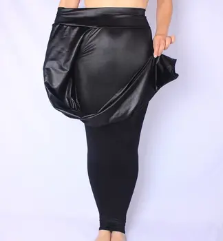 Doamna de dimensiuni mari 5XL talie mare din imitație de piele jambiere push-up slim montate creion fals din piele pantaloni femei king size legging