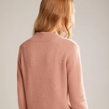 Femei nurca cașmir jumătate pulover cald iarna gros pulover mâneci lungi scurte femei sacou casual pulovere top