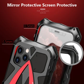 Pentru iPhone 11 Pro XS Max XR Caz,LUPHIE Metal Armor Rosdster Telefon Caz De 360°pe Tot parcursul Acoperire de Protecție Cool care pleacă de Acoperire