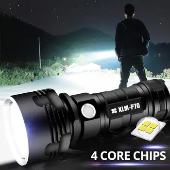 Super-Puternic Lanterna LED-uri L2 XHP50 Tactice Lanterna USB Reîncărcabilă Linterna Impermeabil Lampă Ultra Luminos de Camping NICI o BATERIE