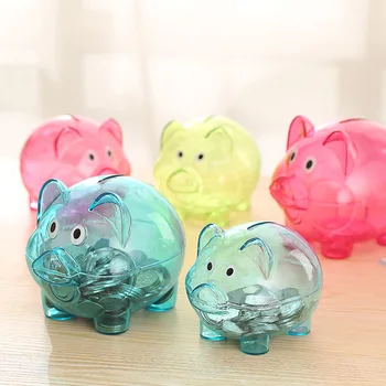 1buc Mici de Plastic Transparent Porc Drăguț Forma de Bani de Economisire Cutie Caz Monede pusculita