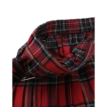 Scottish Mens Kilt Tradiționale Carouri Centura Cutat Bilaterale Lanț Maro Roșu Verde Gotice Punk Scotiana Tartan Pantaloni Fuste