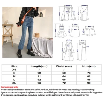 Disweet Blugi Femei 2019 Epocă Talie Înaltă Glezna-lungime Simplu Femei Flare Jean-coreean Pantaloni Elastic Blugi Skinny Femei