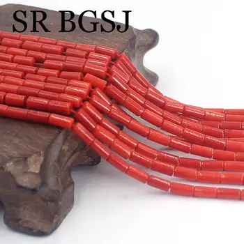 Transport Gratuit 3.5x8mm Coloana Roșu Portocaliu Mare de Bambus Coral Pietre Constatările de Bijuterii DIY Margele Strand 15