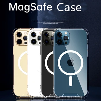 Transparent Dedicat Magsafe Acrilic Caz Pentru iphone 12Pro Max 12 12 Pro Suport de Încărcare Wireless Protecția Clar pe Capacul Telefonului