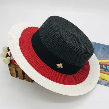 2020 Moda De Albine De Vară Pălărie De Soare Pentru Femei Naturale Croșetat Pălărie De Paie Cu Panglică Pălărie De Vară De Călătorie Palarii De Plaja