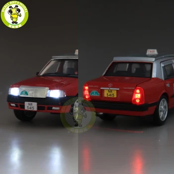 1/32 JACKIEKIM Coroana hong kong Taxi turnat sub presiune Model de MASINA de Taxi Jucării pentru copii pentru copii de Sunet de Iluminat Trage Înapoi cadouri