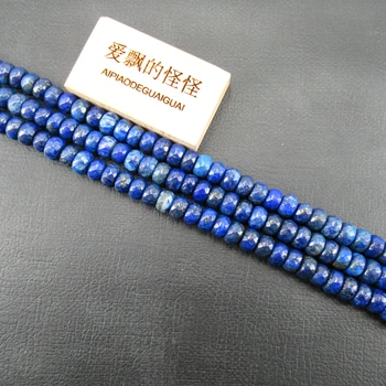 APDGG Naturale Fatetate Albastru Lapis Lazuli Rondelle Margele 5x8mm Albastru de Piatră prețioasă 15