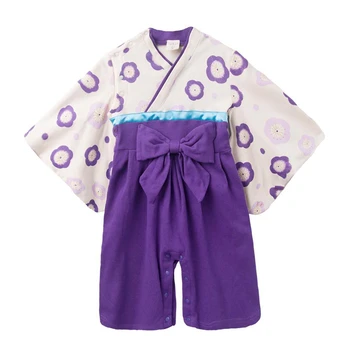 Japonia Halat de baie Copii Copil copil Copil Fete Florale din Satin Kimono-Halat de baie Pijamale Potrivite Haine arc Călugăr haine