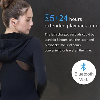 JHUR TWS Mini Bluetooth Căști Invizibile în ureche Sport 5.0 Cască Bluetooth Stereo Adevărat Cască fără Fir cu Încărcare Caz