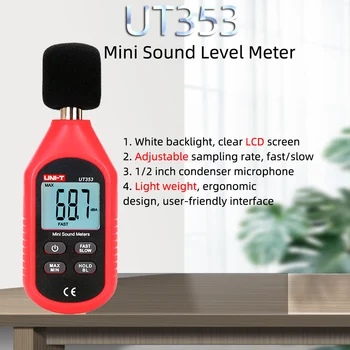 UNITATEA UT353 Zgomot Instrument de Măsurare db Metru 30~130dB Audio Mini Nivel de Sunet Metru Decibel Monitor