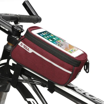 Rezistent la apa Biciclete Sac de Nailon Bicicleta Cyling Mobil Telefon Mobil Caz Pungă de 6 inch Biciclete Panniers Rama Fata Tub Accesorii Genti
