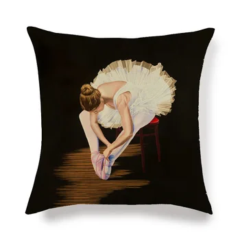 Canapea Living decor de pernă stil retro, ballerina model de lenjerie de pernă pernă acoperă, pernă acoperă