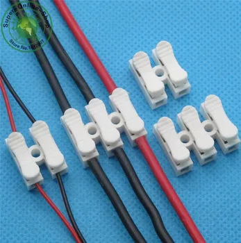 100 x 3p Primăvară led conector de sârmă fără sudură, fără șuruburi clemă de cablu Terminal Bloc 3 cai Easy Fit pentru benzi cu led-uri