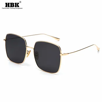 HBK Nou Metal Polarizate Moda Colorate ochelari de Soare Femei Bărbați Piața Mare Cadru Ochelari de Soare Afara Vacanta UV400 Ochelari