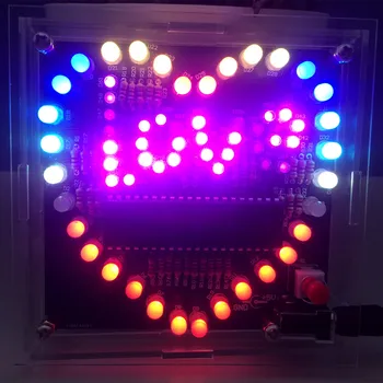 Electronice diy kit LED-uri colorate inima DIY inima led lumini Electronice DIY formare de sudura piese de asamblare