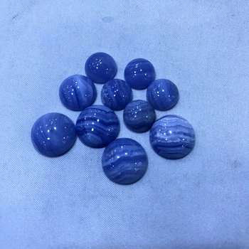 Vanzare 5 buc/lot Naturale Blue Lace Agate,Albastru Calcedonie Șirag de mărgele Cabochons 6mm8mm 10mm 12mm 15mm 20mm 25mm Rotund Bijuterie Inel de piatră Fata