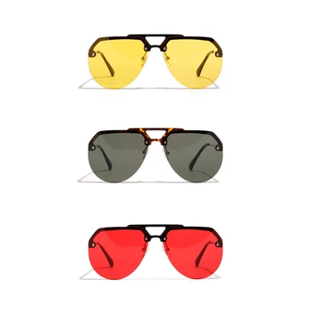 Peekaboo semi-fără ramă de ochelari de soare pentru barbati 2019 jumătate cadru negru rosu galben ochelari de soare pentru femei retro cadru metalic uv400