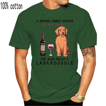 Barbati Tricou Labradoodle și vin câine amuzant tricou Femei T-Shirt
