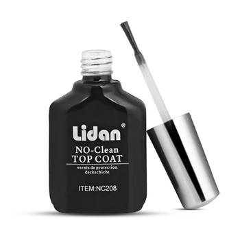 Lidan High Gloss Top Coat cu Nici o Ștergeți pentru Gel de Unghii UV, LED, Soak Off Top Coat de Lungă Durată și Finisaj Lucios Manichiura cu Gel