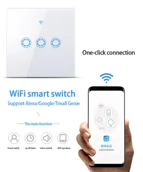 Standard UE Tuya de Viață Inteligentă 1/2/3 Banda 1 Mod Inteligent WiFi Perete de Lumină Atingeți Comutatorul Pentru Google Acasa Amazon Alexa Control Vocal