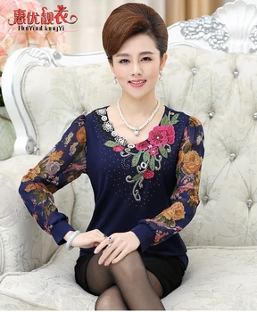 Noi Promotii Femei Brodate Bluza Șifon Cămașă Cu Mâneci Lungi De Moda De Top Pentru Femei Bluza X218