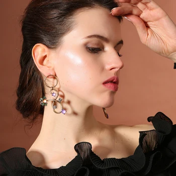 Kissme Boemia Stil Femei Picătură Cercei Cristal Delicate Rășină mai Multe variante Geometrice Cercei Noua Moda Bijuterii en-Gros
