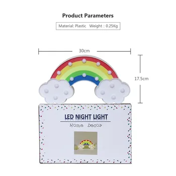 De Vânzare la cald Lumina de Noapte Curcubeu Lămpi de Perete, Baterii Pentru Camere de Copii Decor Masa Plastic Petrecere Decorative LED Noapte Lumina Lămpii