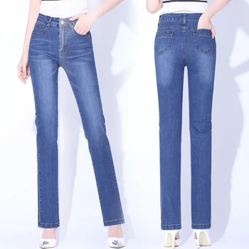 Noul Brand De Lux Pantaloni Femei Talie Mare Skinny Stretch Blugi Femei Albastru Inchis Slim Fit Pantaloni De Înaltă Calitate, Pantaloni