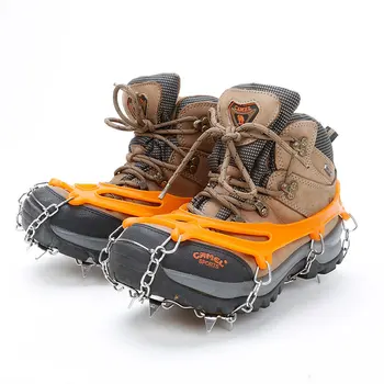 Jwin 8 Dinti Sport Anti-Alunecare pe Gheață Prindere Ghete Pantofi Cizme Mânere Crampon Lanț Spike Zăpadă pentru Drumeții, Alpinism