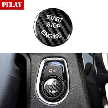 Fibra de Carbon Motor Auto Start-Stop Buton de Comutare a Înlocui Capacul pentru BMW X1 X3 X5 Seria E90 E92 E93 E60 E84 E91 E46 Z4 E70 CSV