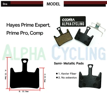 Bicicleta Plăcuțele de Frână Hayes Prime Expert, Prim-Pro, Comp Disc de Frână, 4 Perechi, Rășină Neagră