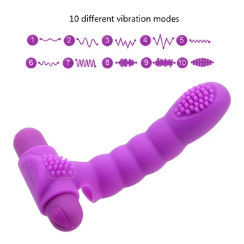 OLO Cu 10 Puternice Vibrații de sex Feminin Masturbator Jucarii Sexuale Pentru Femei cu Degetul Maneca Vibrator pentru Clitoris Stimulator Vaginal Masaj