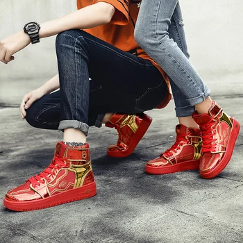 PARZIVAL Cuplu de Moda High top Adidași Bărbați Femei Classic Multicolor Pantofi Casual de Primavara Toamna Vulcanizat Barbati Pantofi de Sport
