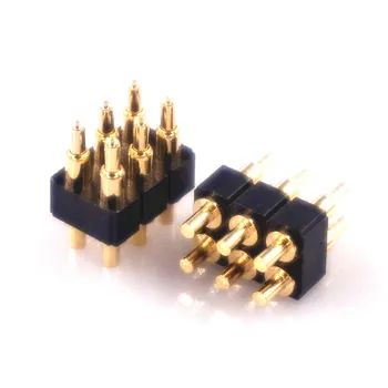 10buc Primăvară Încărcate Pogo Pin Conector de 6 Pini 7.0 mm Înălțime PCB Prin Găuri Dublu Rând 2.54 mm Pas 2x3 Poziția Aur 1U 80gf