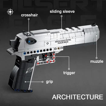 SWAT Oraș Militar Desert Eagle Pistol Seria Arma Model 3D Blocuri Kit DIY Mini Cărămizi Diamant de Asamblare Jucărie pentru Copil Cadou