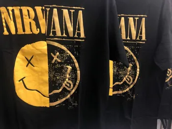 Bumbac Tricou Femei Barbati Unisex Nirvana Print T Shirt Zâmbet Fata Bărbați Tricou de Vara cu Maneci Scurte T-shirt Vintage Rock ' n ' Roll Tee