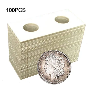 100buc Dia. 40mm Carton Monedă Titularii de Stocare Clip caz pungi de hârtie Flip Hârtie Placi de 1 oz Colecție de Monede Titularul Consumabile Flip
