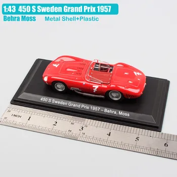 Copil 1:43 Scara 450S Suedia Grand Prix 1957 Nr. 7 Behra Moss sport de curse decapotabila turnat sub presiune miniaturi auto model de masina de jucarie baieti