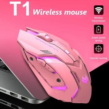 T1 Ergonomic 2.4 G Reîncărcabilă Tăcut Iluminata USB Optic Wireless Gaming Mouse-ul pentru sistemul de OPERARE Windows