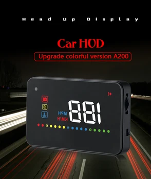 GEYIREN A200 Masina HUD OBD II Head-Up Display, Sistemul de Avertizare a Depășirii Proiector Parbriz Auto Electronice Tensiune de Alarmă