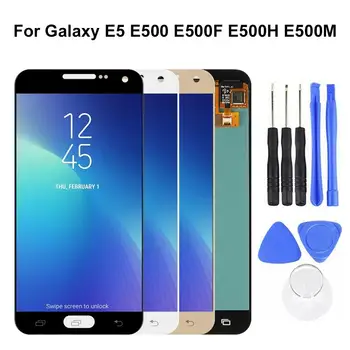 Ecran tactil Digitizer pentru Samsung Galaxy E5 E500 E500F E500H E500M Frontal Exterior LCD Touch Screen, Digitizer Inlocuire Kit