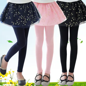 Paiete Stele Fete Legging Fusta-pantaloni Tutu Plasă de Stele de Aur Fata Mare Elastice Colanți pentru Copii Pantaloni Pentru Copii 3-12 Ani