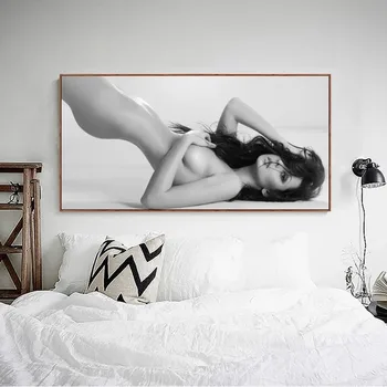 Modern, în Alb și Negru Body Art Postere si Printuri de Arta de Perete Panza Pictura Nud Sexy Femei, Imagini pentru Living Decor Acasă