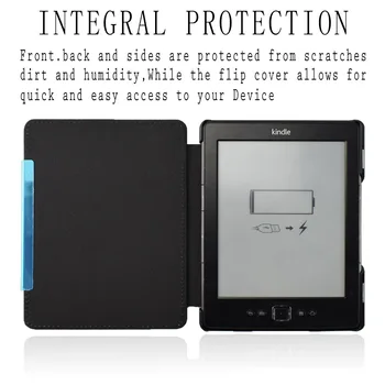 Slim din Piele PU Caz Pentru Amazon Kinlde kindle 4 5 Caz de înaltă calitate ebook Cover K4 K5 Model:D01100 eReader coajă de Protecție+Film