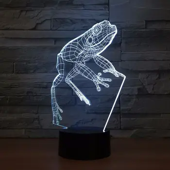 Broasca Lumina de Noapte 3D LED Lampă de Desene animate Jucărie Cadou 7 Culori Schimbare de Masă Lampă de Birou Veioza Copii Copil Iubit Partid Decor de Birou