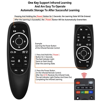 G10S Pro Vocea de la Distanță de Control 2.4 G Wireless Air Mouse Microfon, Giroscop IR de Învățare pentru Android TV Box HK1 H96 Max X96 mini