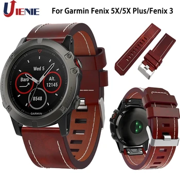 Piele Watchband Curea pentru Garmin Fenix 6X/5X/5 Plus/3/3 ORE Ceas Inteligent Trupa 26mm Quick Fit Înlocui brățară Brățară pentru Fenix 5X